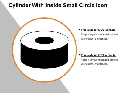 Cylinder with inside small circle icon