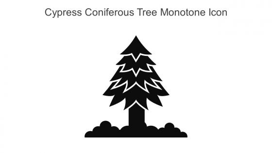 Cypress Coniferous Tree Monotone Icon In Powerpoint Pptx Png And Editable Eps Format