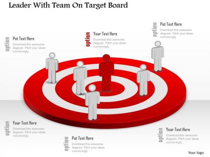 Da leader with team on target board powerpoint template