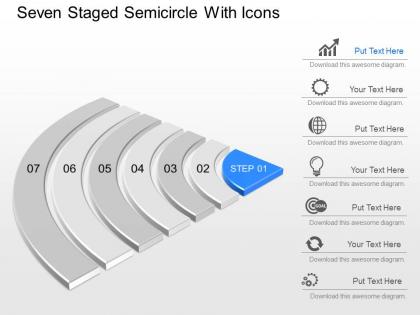 Da seven staged semicircle with icons powerpoint template