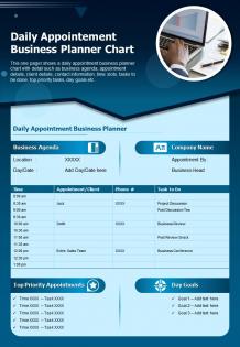 Daily appointement business planner chart presentation report infographic ppt pdf document