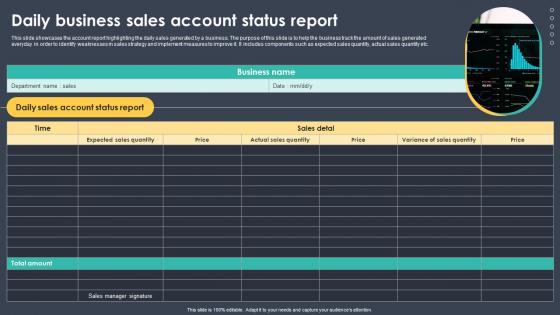 Daily Business Sales Account Status Report