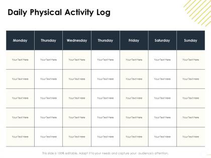 Daily physical activity log m1639 ppt powerpoint presentation icon show