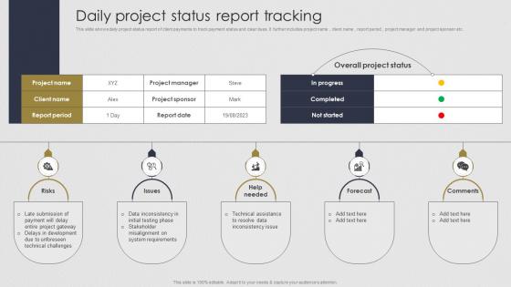 Daily Project Status Report Tracking