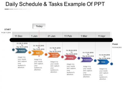 Daily schedule and tasks example of ppt