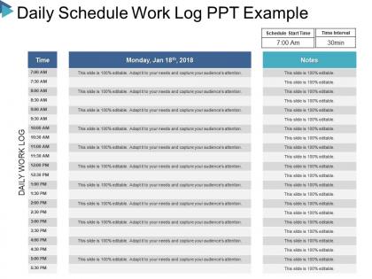 Daily schedule work log ppt example