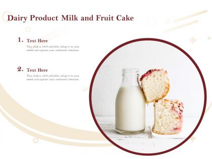 Dairy product milk and fruit cake