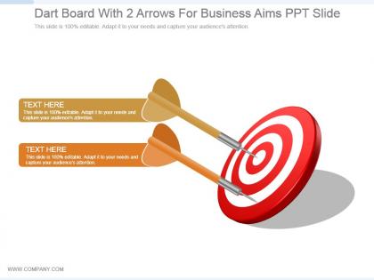 Dart board with 2 arrows for business aims ppt slide