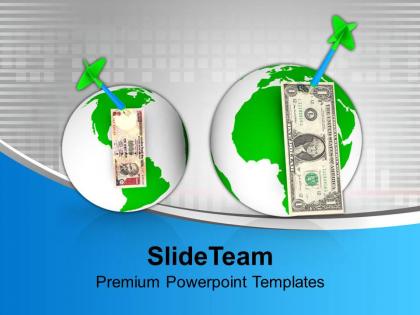 Dart hitting currencies over the globes business powerpoint templates ppt backgrounds for slides 0113
