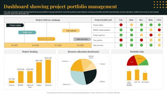 Dashboard Showing Project Portfolio Management