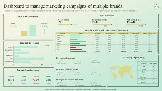 Dashboard To Manage Marketing Campaigns Building A Brand Identity For Companies