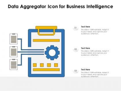 Data aggregator icon for business intelligence