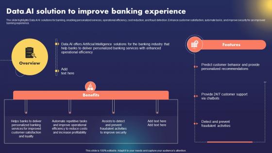 Data AI Artificial Intelligence Data AI Solution To Improve Banking Experience AI SS