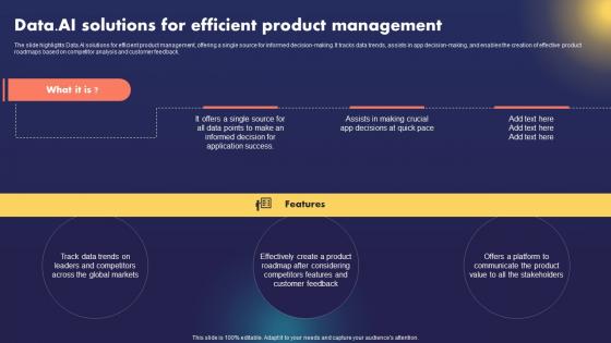 Data AI Artificial Intelligence Data AI Solutions For Efficient Product Management AI SS