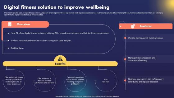 Data AI Artificial Intelligence Digital Fitness Solution To Improve Wellbeing AI SS