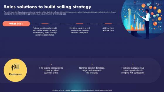 Data AI Artificial Intelligence Sales Solutions To Build Selling Strategy AI SS