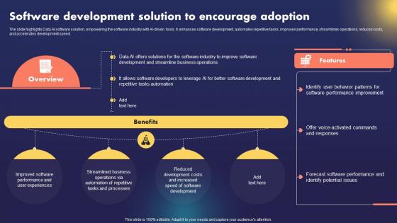 Data AI Artificial Intelligence Software Development Solution To Encourage Adoption AI SS