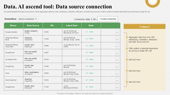 Data AI Ascend Tool Data Source Connection Data Analytics And Market Intelligence AI SS V