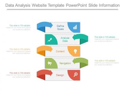 Data analysis website template powerpoint slide information