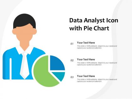 Data analyst icon with pie chart