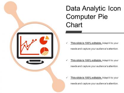 Data analytic icon computer pie chart
