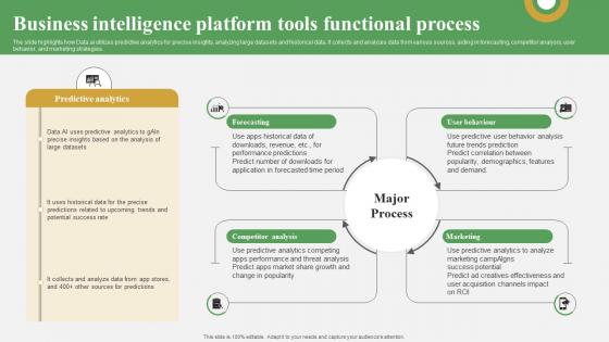 Data Analytics And Market Intelligence Business Intelligence Platform Tools Functional AI SS V