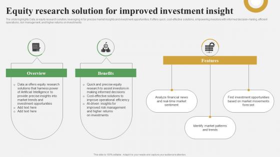 Data Analytics And Market Intelligence Equity Research Solution For Improved AI SS V