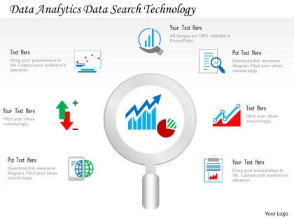 Data analytics data search technology ppt slides