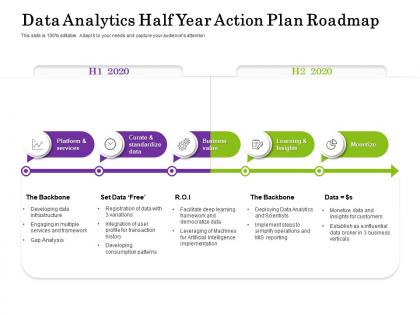 Data analytics half year action plan roadmap