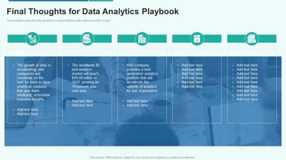 Data analytics playbook final thoughts for data analytics playbook ppt ideas infographics