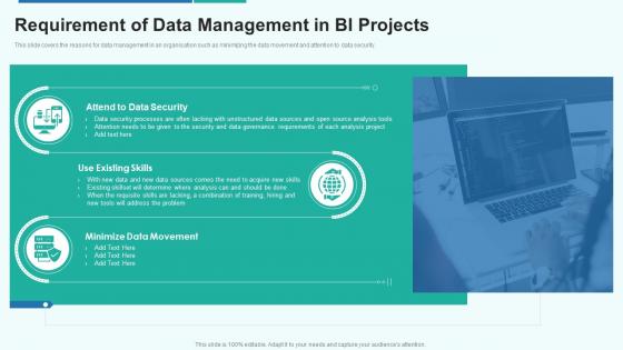Data analytics playbook requirement of data management in bi projects ppt portfolio guide