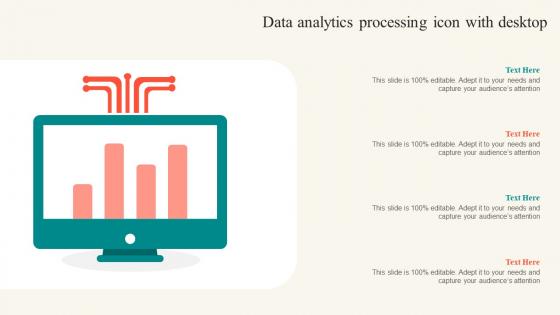Data Analytics Processing Icon With Desktop