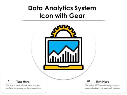 Data analytics system icon with gear