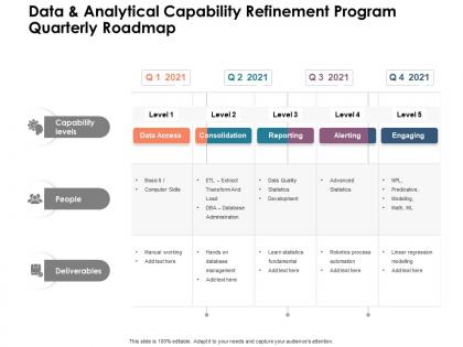 Data and analytical capability refinement program quarterly roadmap