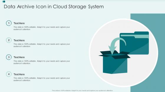 Data Archive Icon In Cloud Storage System