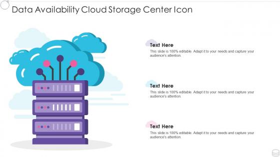 Data availability cloud storage center icon