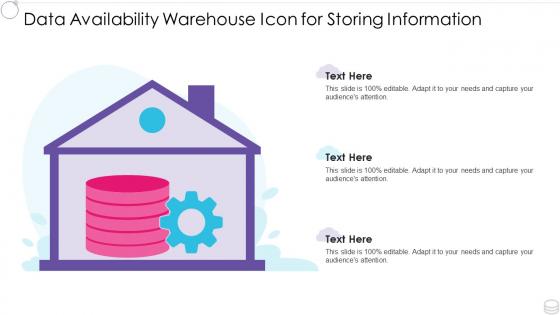 Data availability warehouse icon for storing information