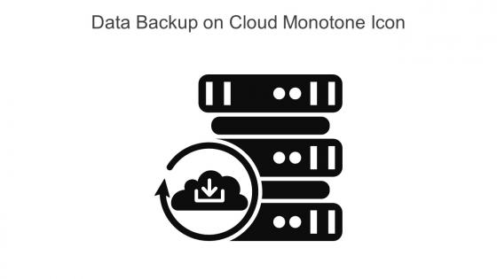 Data Backup On Cloud Monotone Icon In Powerpoint Pptx Png And Editable Eps Format