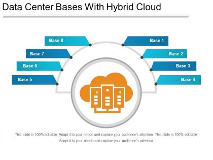 Data center bases with hybrid cloud ppt images gallery