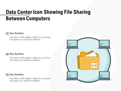 Data center icon showing file sharing between computers