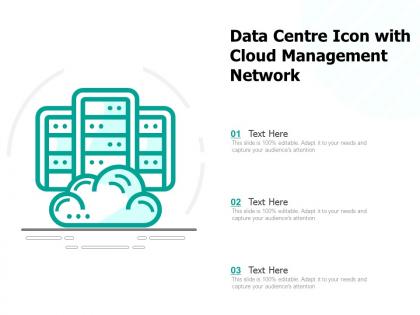 Data centre icon with cloud management network