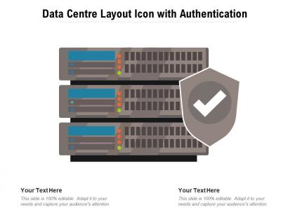 Data centre layout icon with authentication