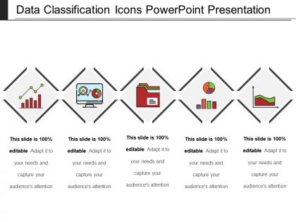Data classification icons powerpoint presentation