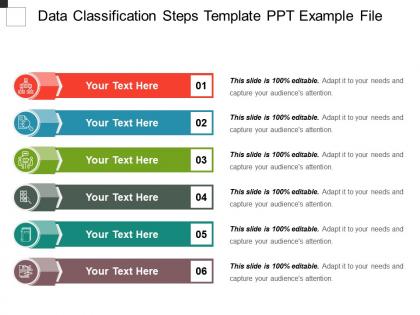 Data classification steps template ppt example file