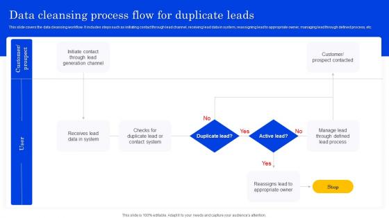 Data Cleansing Process Flow For Duplicate Leads Optimizing Lead Management System