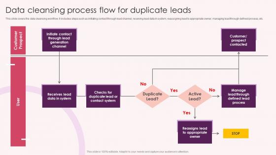 Data Cleansing Process Flow For Duplicate Leads Streamlining Customer Lead Management