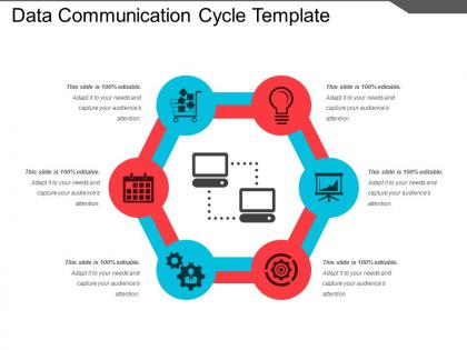 Data communication cycle template powerpoint slide