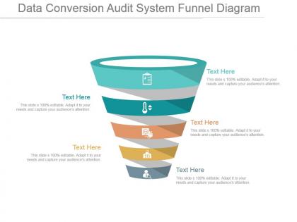 Data conversion audit system funnel diagram powerpoint show