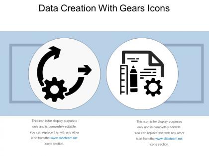 Data creation with gears icons