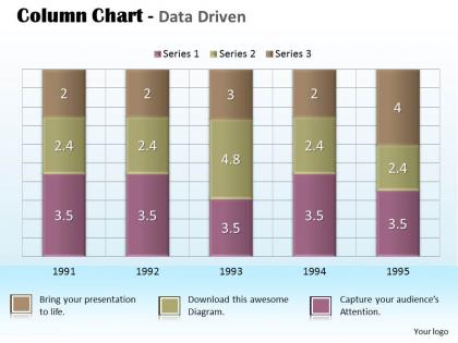 Data driven chart for business project powerpoint slides